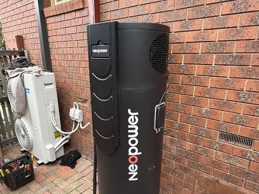 Neopower heat pump hot water system installed at a residential property